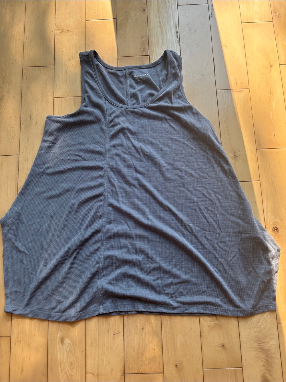 Athleta Slate Gray Ribbed Swing Tank Top